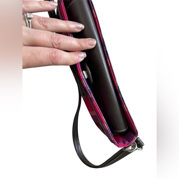 Liz Claiborne Pink & Purple Plaid Mini Purse - Picture 4 of 9